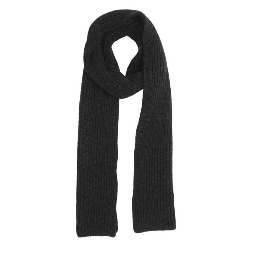 Ganni Womens Ribbed Neck Scarf Grey Wool Blend Size One Size